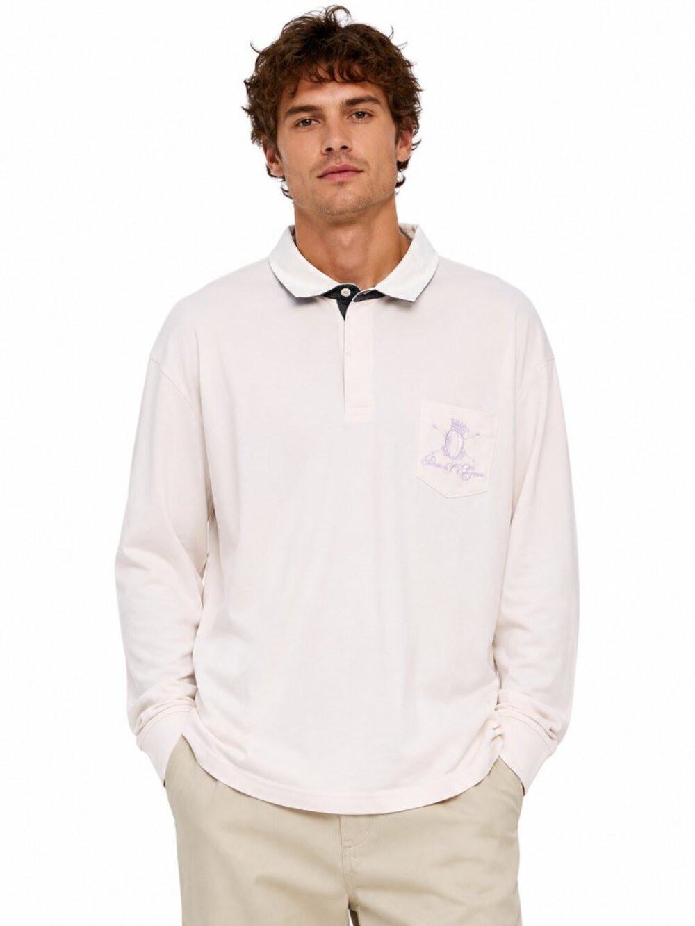 size XXLEden Park pink cotton long-sleeved rugby shirt